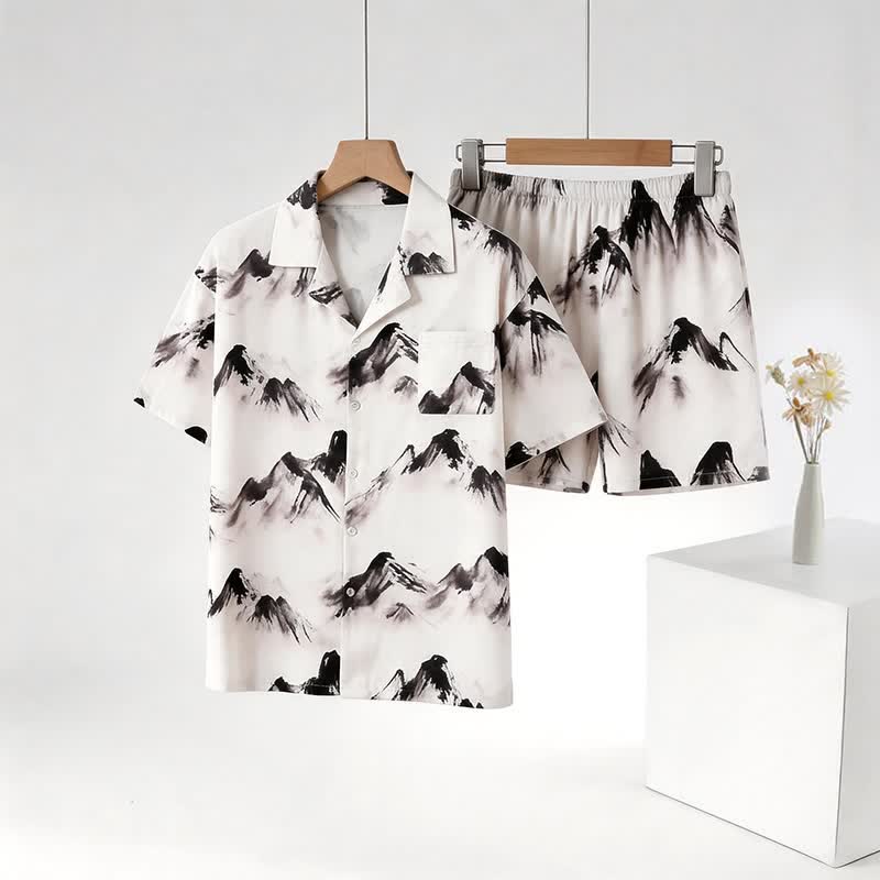 Ownkoti Unisex Ink Wash Mountain Loungewear Set - image 1