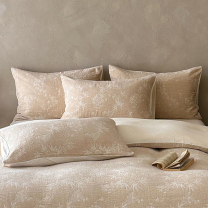 Ownkoti Camel Bamboo Sprig Jacquard Cotton Bedding Set - image 2