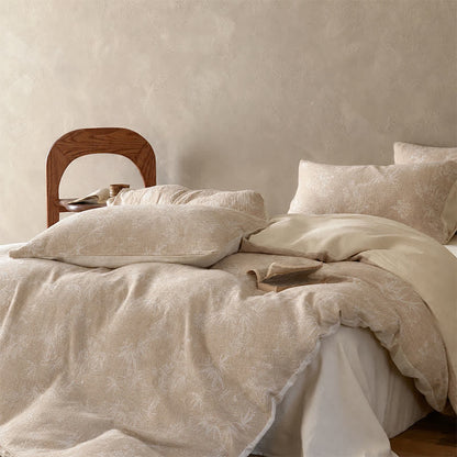 Ownkoti Camel Bamboo Sprig Jacquard Cotton Bedding Set - image 3