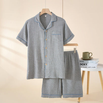 Ownkoti Minimalist  Muslin Gauze Pajama Set - Gray - 2XL - image 3