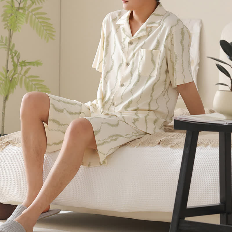 Ownkoti Unisex Wavy Stripe Modal Pajama Set - image 3