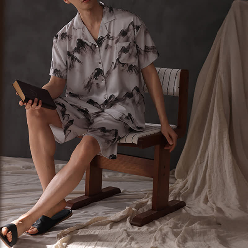 Ownkoti Unisex Ink Wash Mountain Loungewear Set - image 3