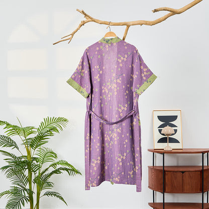 Ownkoti Kimono Style Short Sleeve Muslin Bathrobe - image 3
