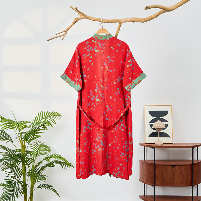 Ownkoti Kimono Style Short Sleeve Muslin Bathrobe - image 10