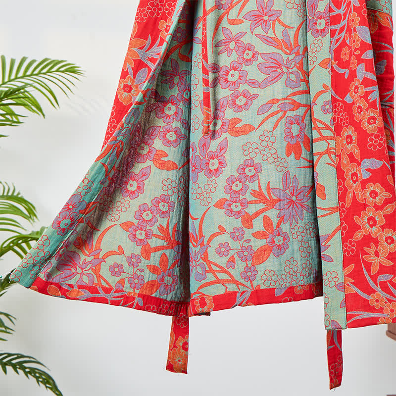 Ownkoti Bohemian Floral Muslin Gauze Kimono Robe - image 3