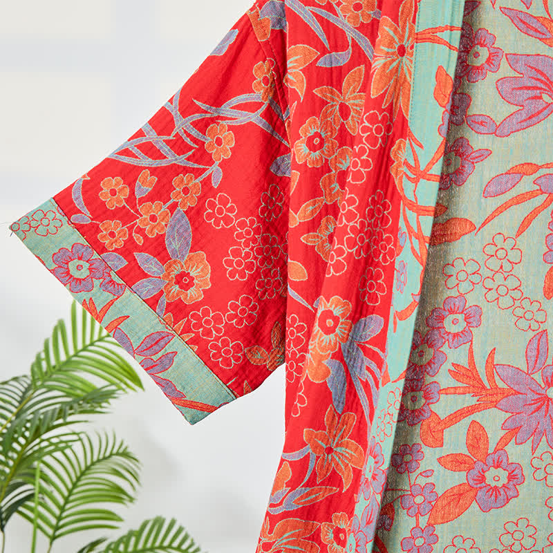 Ownkoti Bohemian Floral Muslin Gauze Kimono Robe - image 4