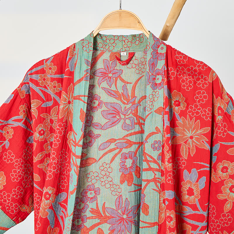 Ownkoti Bohemian Floral Muslin Gauze Kimono Robe - image 2