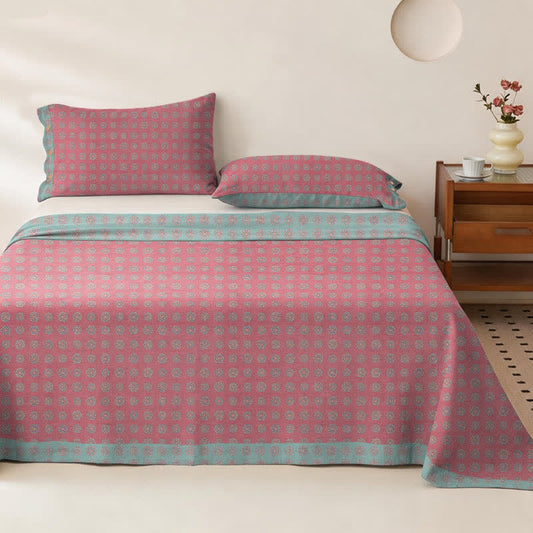 Ownkoti Vintage Pattern Cotton Double Gauze Bedspread - Bedspread with 2PCS Pillowcases - King - image 0