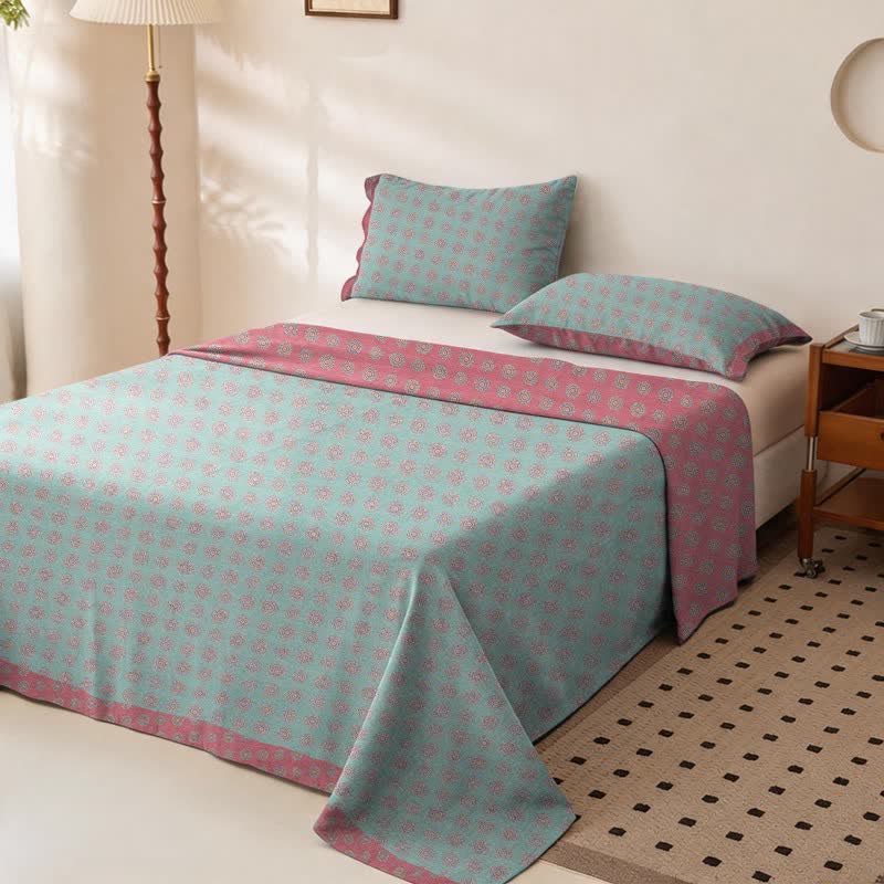 Ownkoti Vintage Pattern Cotton Double Gauze Bedspread - image 1
