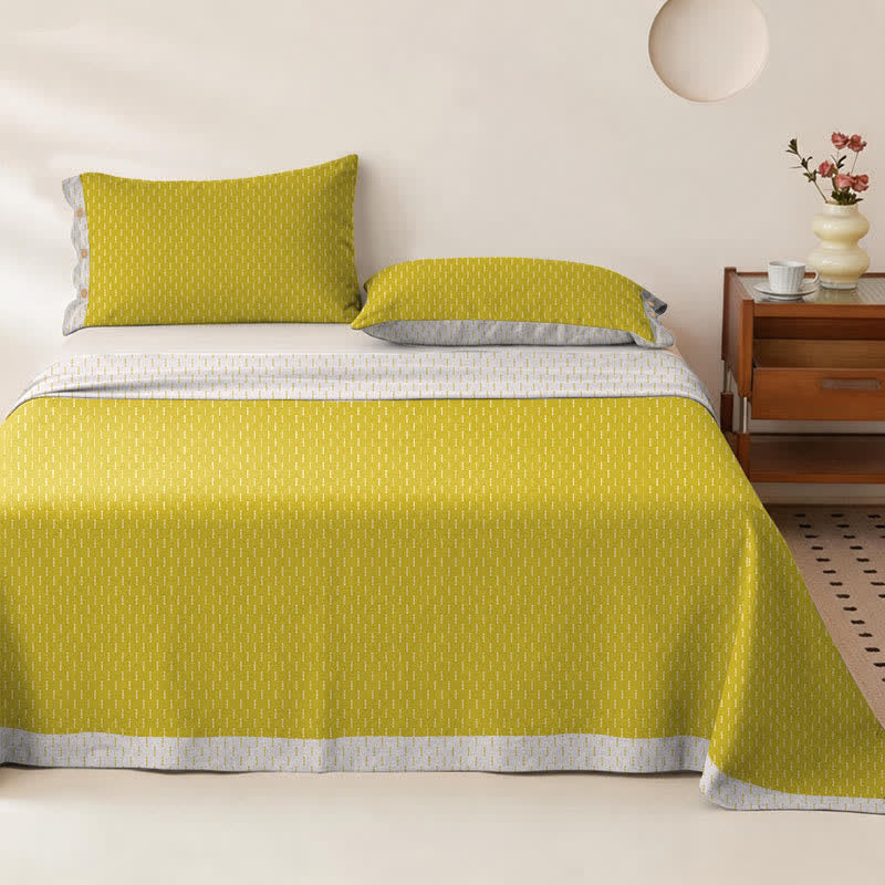 Ownkoti Mini Dot Cotton Double Gauze Bedspread - Bedspread with 2PCS Pillowcases - King - Yellow - image 9