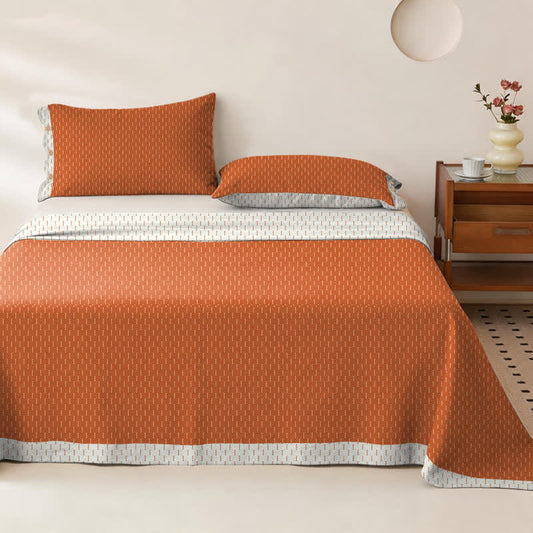 Ownkoti Mini Dot Cotton Double Gauze Bedspread - Bedspread with 2PCS Pillowcases - King - Orange - image 0