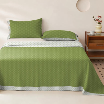 Ownkoti Mini Dot Cotton Double Gauze Bedspread - Bedspread with 2PCS Pillowcases - King - Green - image 6