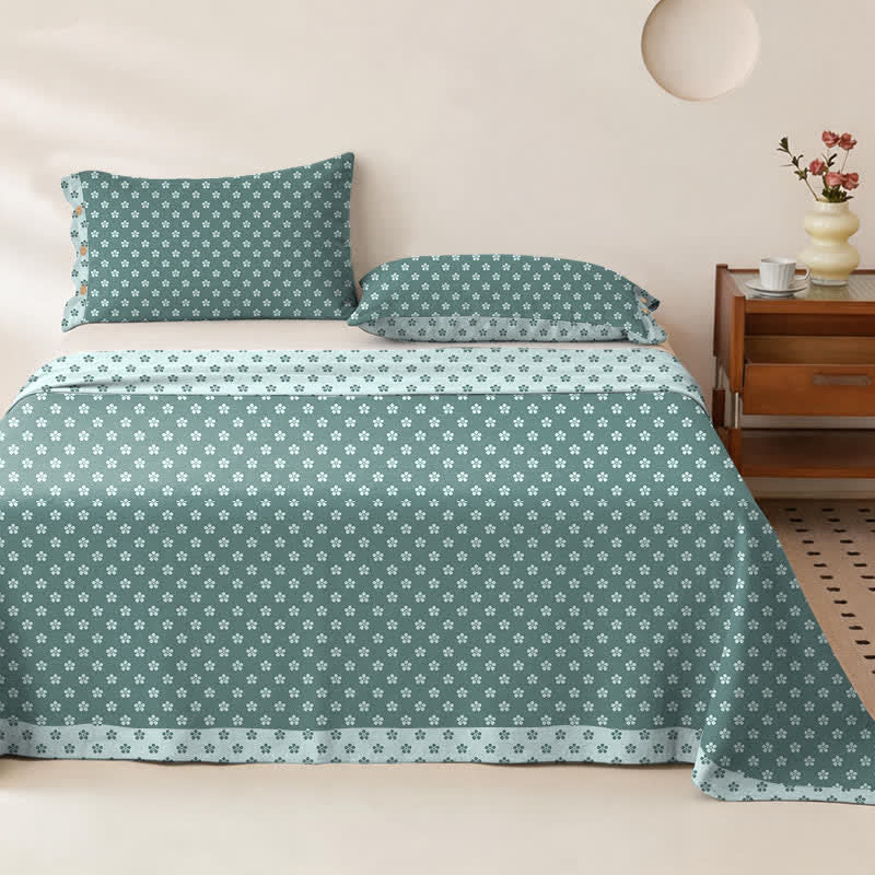 Ownkoti Cherry Blossom Cotton Double Gauze Bedspread - Bedspread with 2PCS Pillowcases - King - image 0