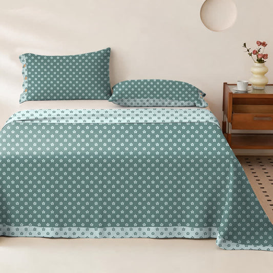 Ownkoti Cherry Blossom Cotton Double Gauze Bedspread - Bedspread with 2PCS Pillowcases - King - image 0