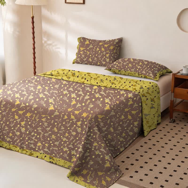 Ownkoti Duck & Floral Cotton Double Gauze Bedspread - image 1