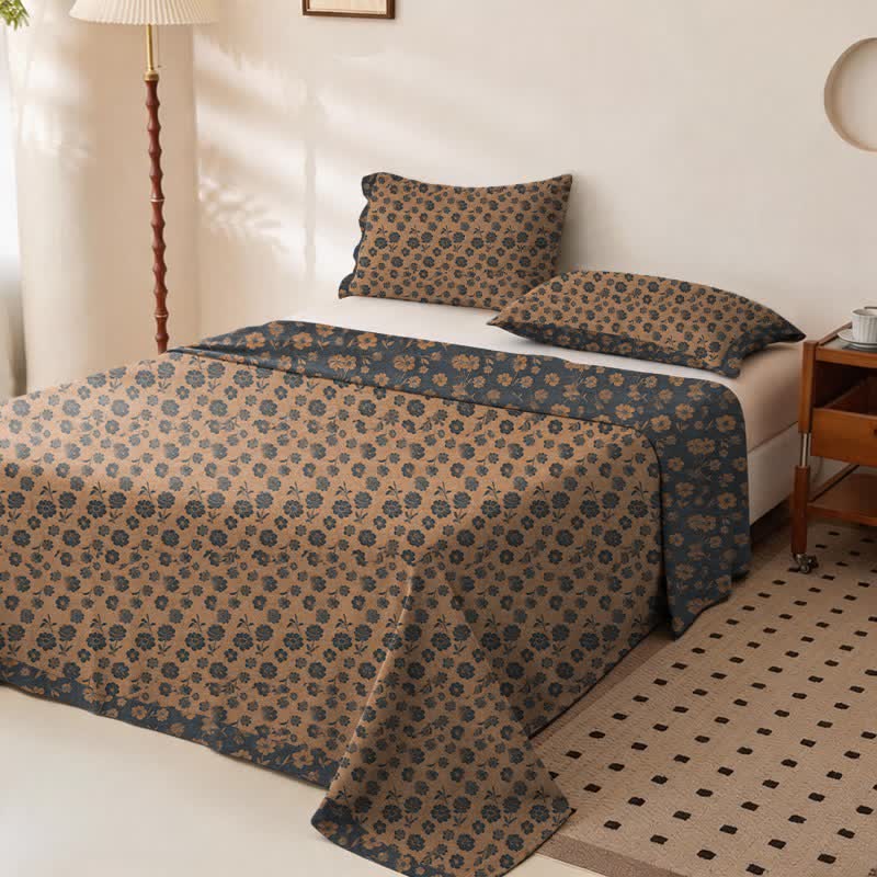 Ownkoti Dark Botanical Cotton Double Gauze Bedspread - image 1