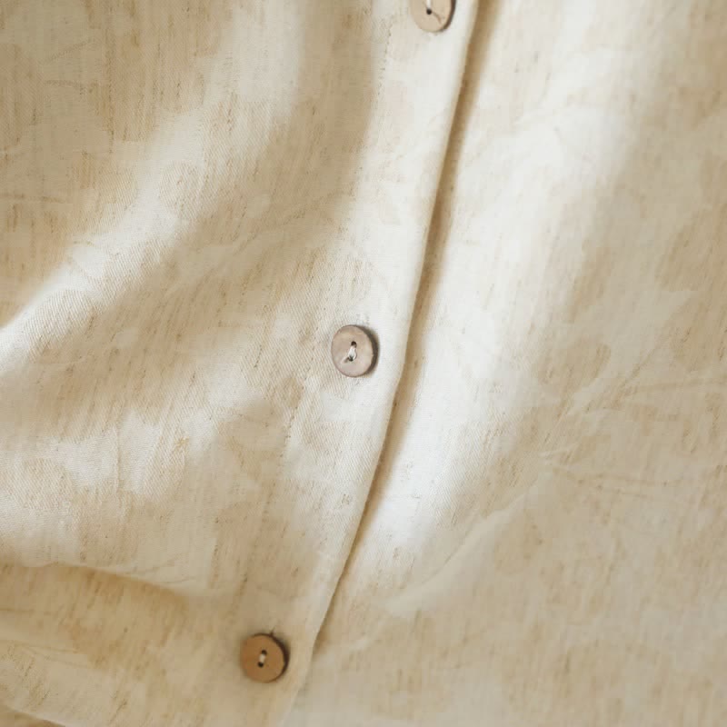 Ownkoti Ruffle Trim Cotton Linen Women's Pajamas - image 6