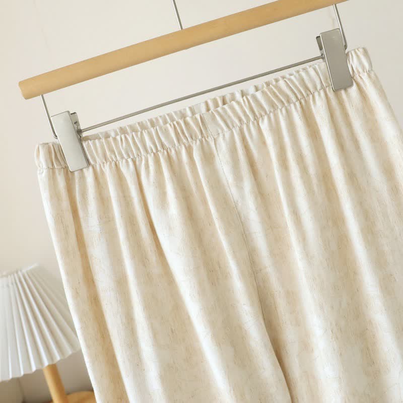 Ownkoti Ruffle Trim Cotton Linen Women's Pajamas - image 9