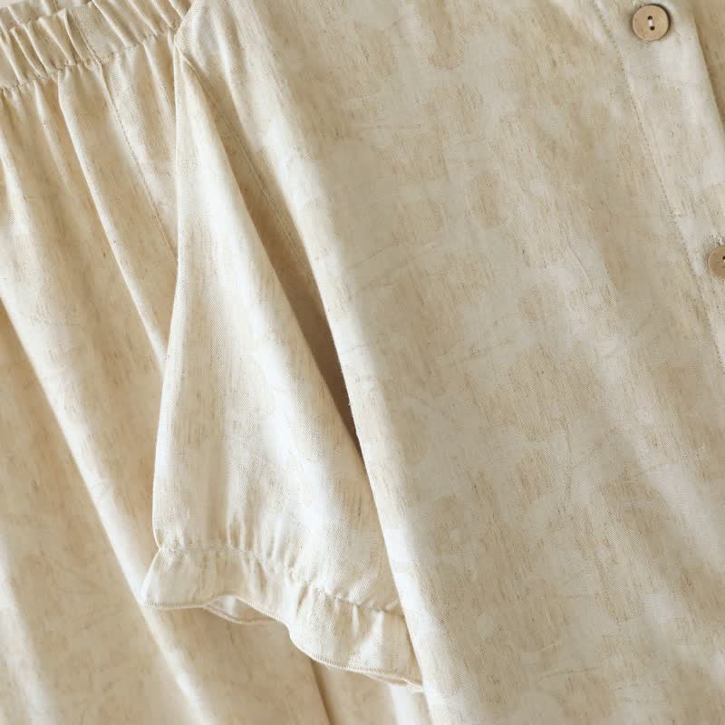 Ownkoti Ruffle Trim Cotton Linen Women's Pajamas - image 8