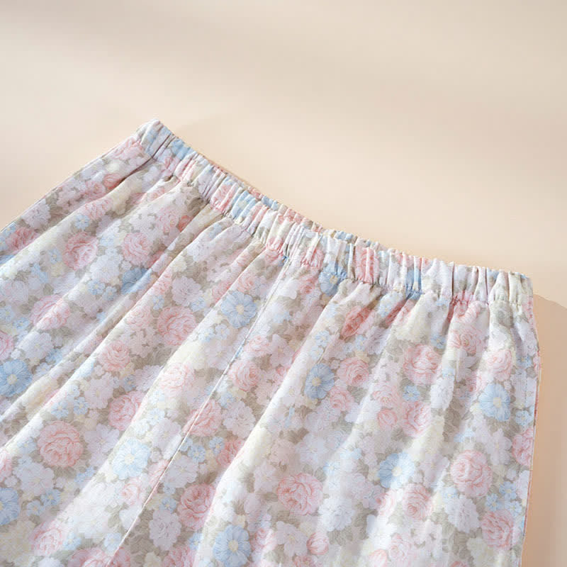 Ownkoti Rustic Floral Cotton Gauze Ruffle Pajamas - image 8