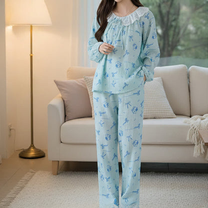 Ownkoti Sweet Cherry & Bow Cotton Gauze Pajamas - image 9