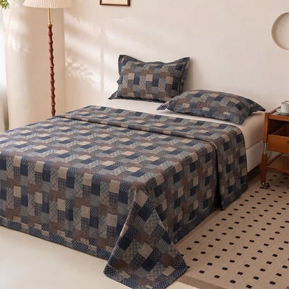 Ownkoti Retro Patchwork Style Cotton Gauze Bedspread - image 4