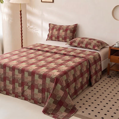 Ownkoti Retro Patchwork Style Cotton Gauze Bedspread - image 1