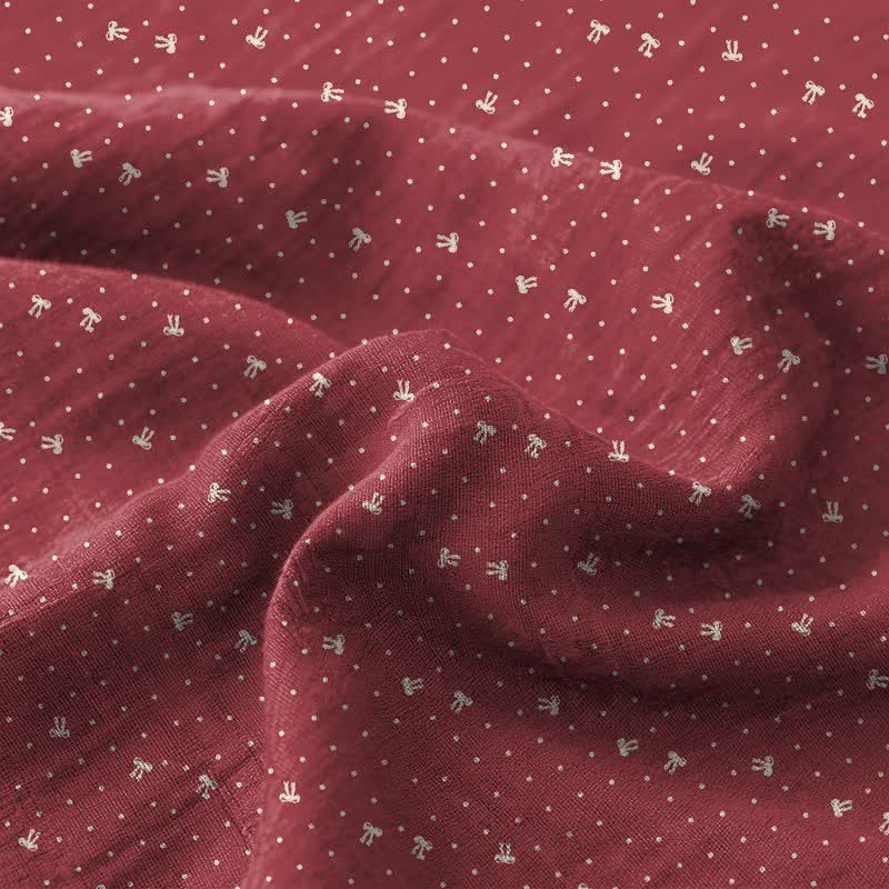 Ownkoti Bow & Polka Dot Cotton Gauze Bedspread - image 2