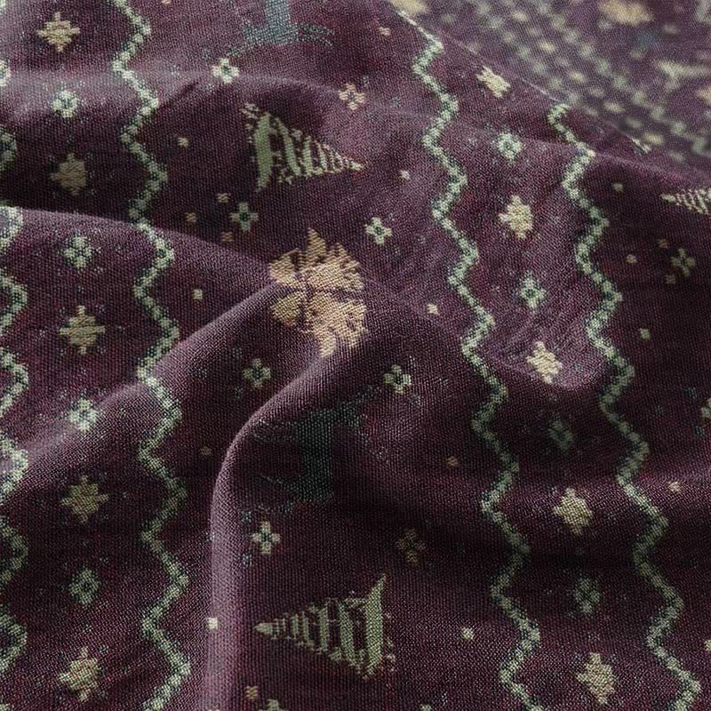 Ownkoti Festive Reindeer & Tree Cotton Gauze Bedspread - image 5