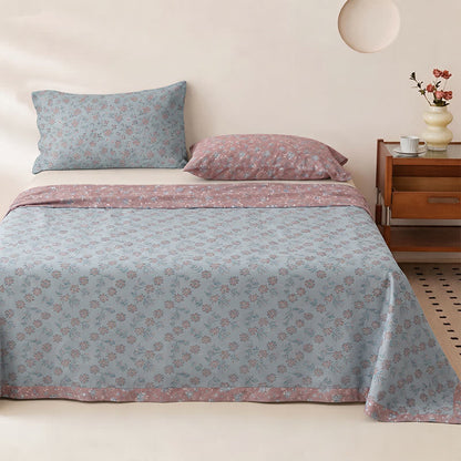 Ownkoti Ditsy Floral Reversible Cotton Gauze Bedspread - Bedspread with 2PCS Pillowcases - King - image 0