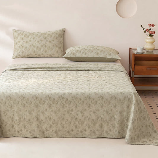 Ownkoti Cottagecore Floral Cotton Jacquard Bedspread - Bedspread with 2PCS Pillowcases - King - image 0