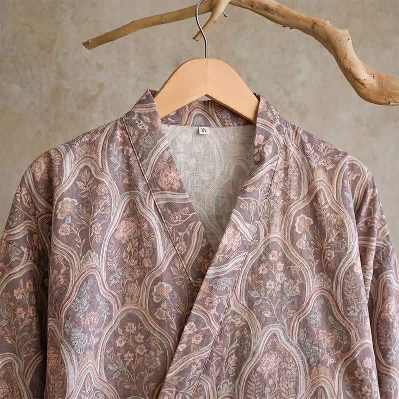 Ownkoti Boho Vintage Cotton Gauze Kimono Robe - image 4
