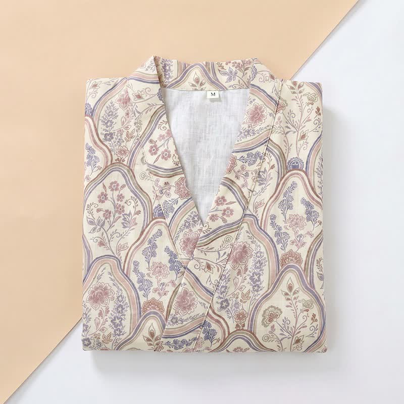 Ownkoti Boho Vintage Cotton Gauze Kimono Robe - image 11