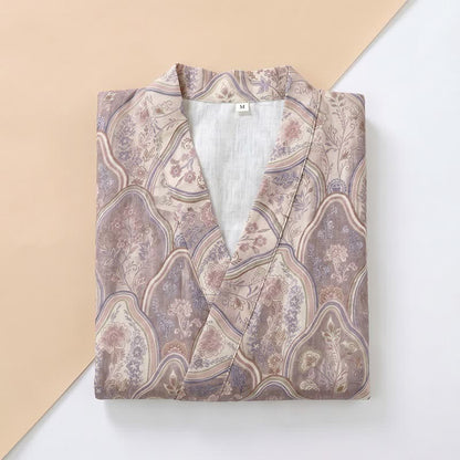 Ownkoti Boho Vintage Cotton Gauze Kimono Robe - image 2