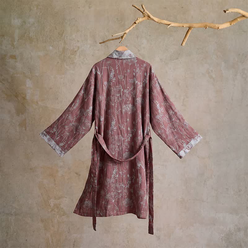 Ownkoti Vintage Botanical Cotton Double Gauze Robe - image 2