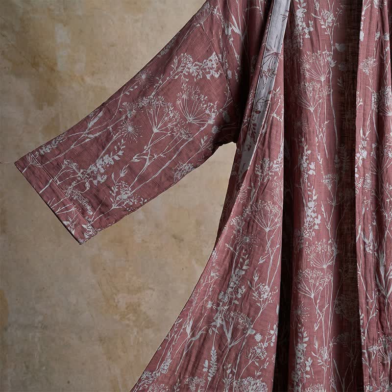 Ownkoti Vintage Botanical Cotton Double Gauze Robe - image 5
