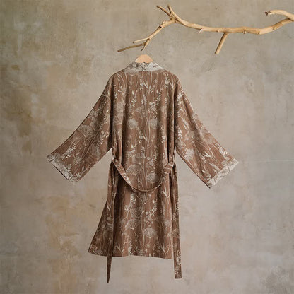 Ownkoti Vintage Botanical Cotton Double Gauze Robe - image 13