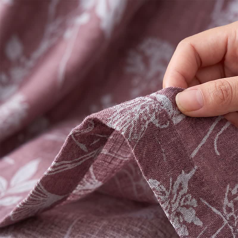 Ownkoti Vintage Botanical Cotton Double Gauze Robe - image 8