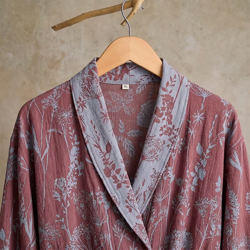 Ownkoti Vintage Botanical Cotton Double Gauze Robe - image 4