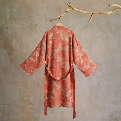 Ownkoti Coral Leaf Cotton Gauze Kimono Bathrobe - image 2