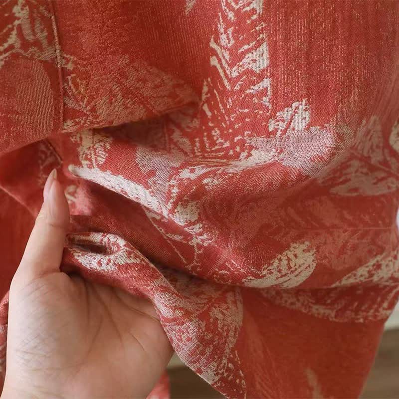 Ownkoti Coral Leaf Cotton Gauze Kimono Bathrobe - image 10