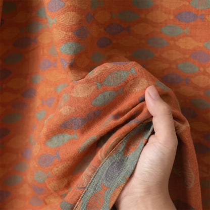 Ownkoti Fish Cotton Gauze Kimono Bathrobe - image 8