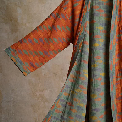Ownkoti Fish Cotton Gauze Kimono Bathrobe - image 5