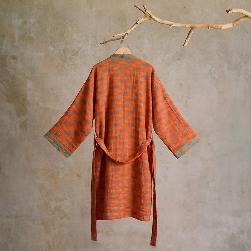 Ownkoti Fish Cotton Gauze Kimono Bathrobe - image 2
