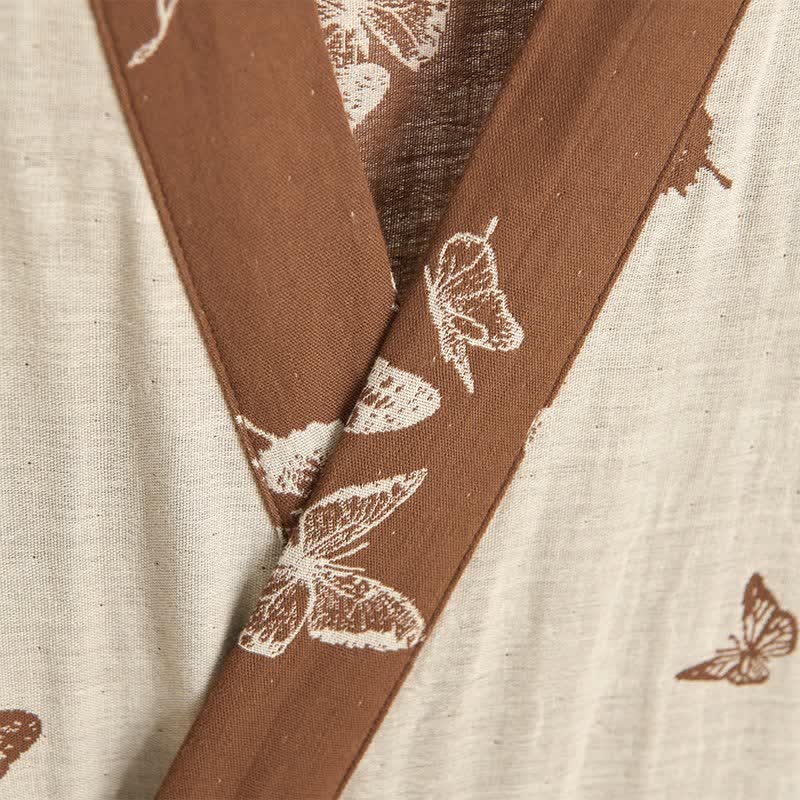 Ownkoti Elegant Butterfly Cotton Kimono Bathrobe - image 11