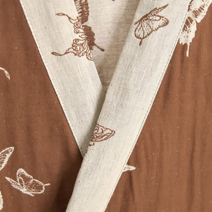Ownkoti Elegant Butterfly Cotton Kimono Bathrobe - image 3