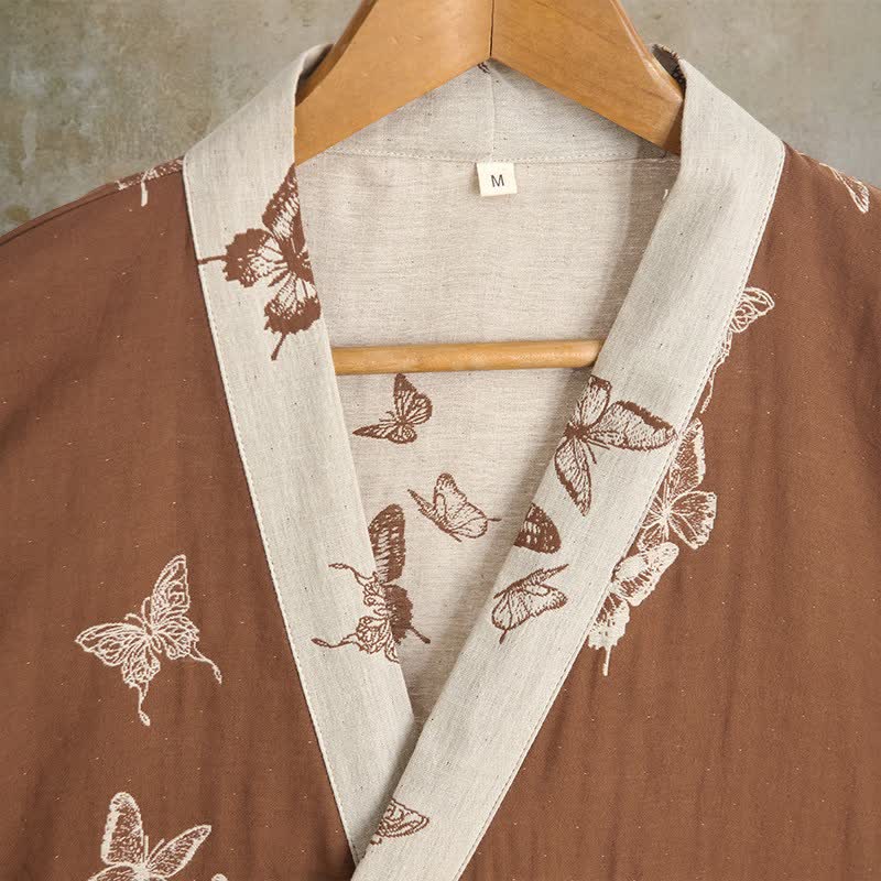 Ownkoti Elegant Butterfly Cotton Kimono Bathrobe - image 1