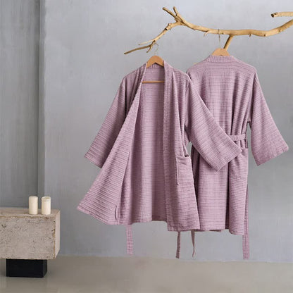 Ownkoti Cotton Waffle Weave Kimono Bathrobe - image 1