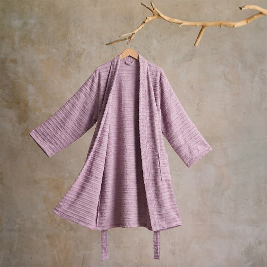 Ownkoti Cotton Waffle Weave Kimono Bathrobe - Purple - XL - image 0