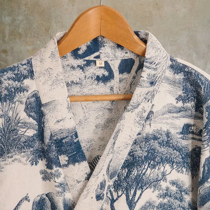 Ownkoti Toile Print Cotton Kimono Robe - image 2